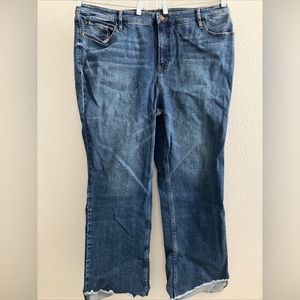 Candace Cameron Bure Denim Raw Edge Step Hem Jean - Dark Wash (sz 20W) A472440